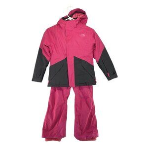 The North Face Girls Winter Coat Kira Jacket Snow Pants Set Size Small 7/8 Pink